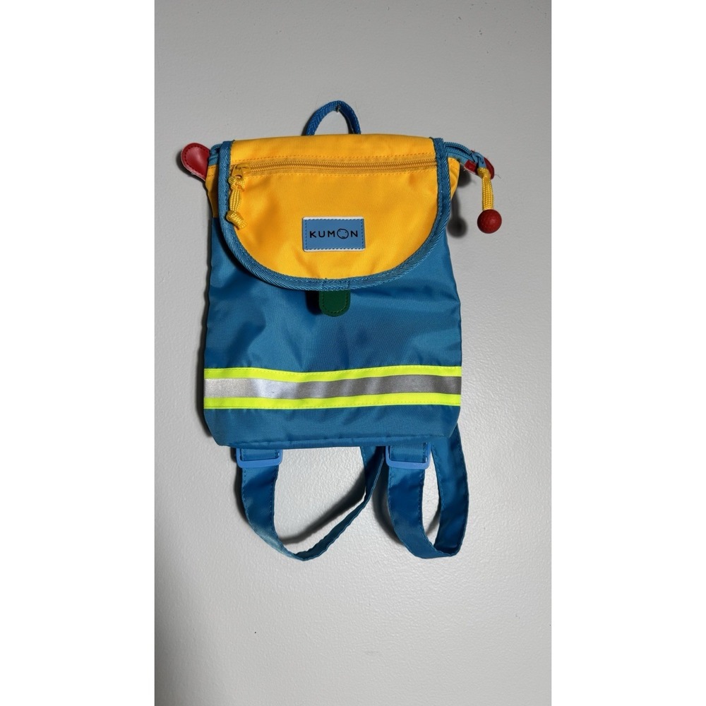 Kimono Toddler Bag Back Blue Yellow With A Safety Line On The Middle